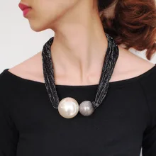 BK Big Simulated Pearl Choker Necklaces For Women Handmade Collar Statement Chunky Big Ball Pendant Necklace Female Jewelry BK Big Simulated Pearl Choker Necklaces For Women Handmade Collar Statement Chunky Big Ball Pendant Necklace Female Jewelry