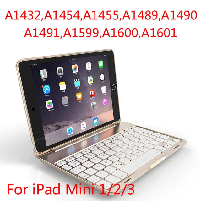 

For iPad Mini 2 Mini 3 7 Colors Backlit Light Wireless Bluetooth Keyboard Case Cover For iPad Mini1/2/3