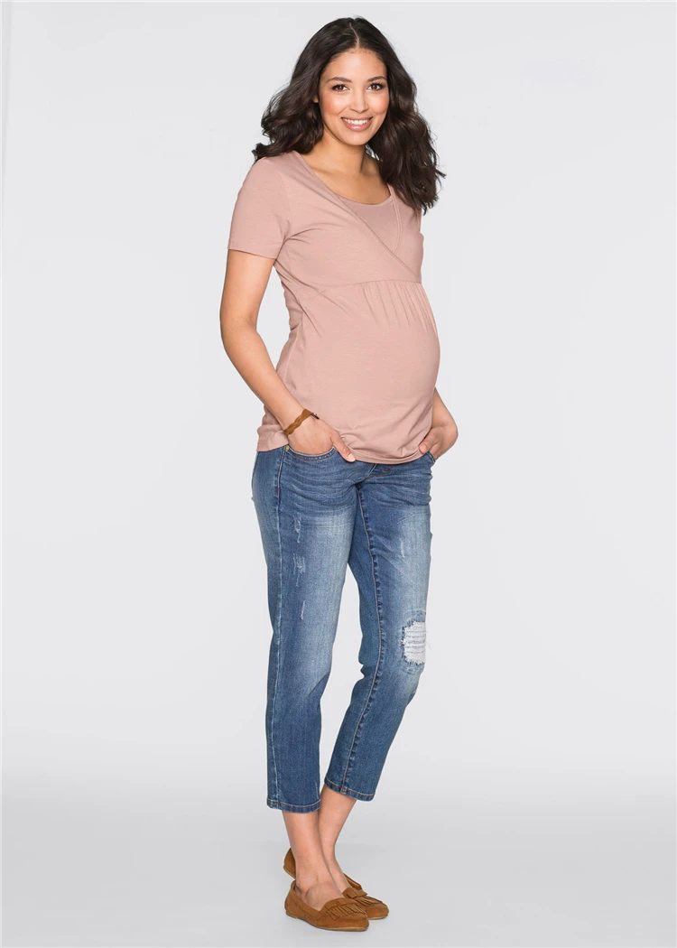 Maternity T-shirts Clothes For Pregnant Women Summer Lactating Mothers Nursing Breastfeeding Clothes Dress Shirt Top Feeding 3xl (7)