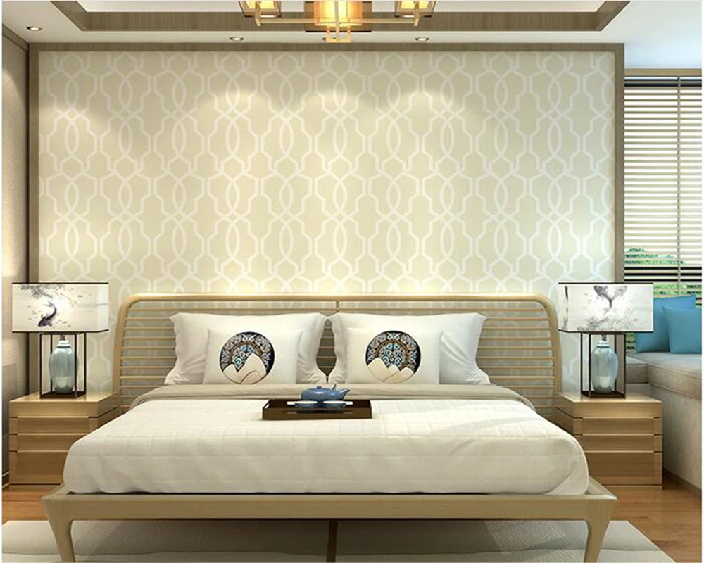 beibehang The new Chinese style bedroom modern minimalist wall paper woven plain lattice window geometry background 3d wallpaper beibehang The new Chinese style bedroom modern minimalist wall paper woven plain lattice window geometry background 3d wallpaper