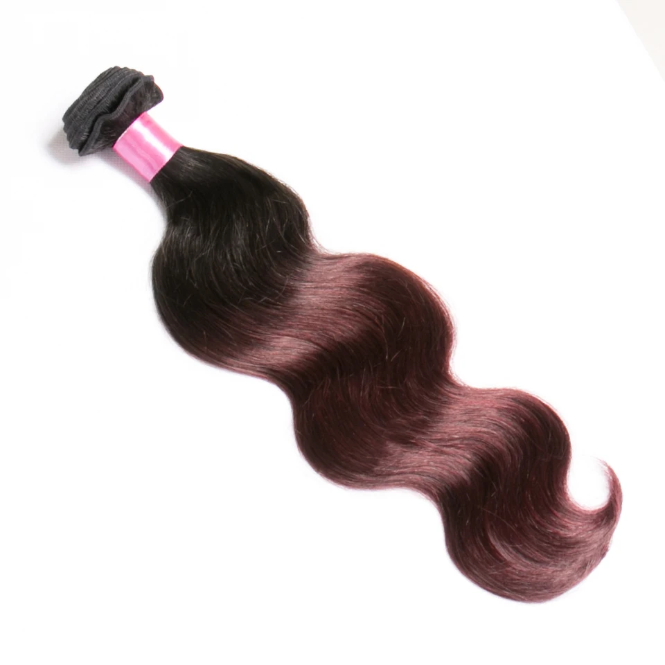 Chloe Brazilian Body Wave Bundles 1B-99J Burgundy 10"-26" Ombre Red Hair Bundles 3 Bundle Deals Non Remy Human Hair Weave