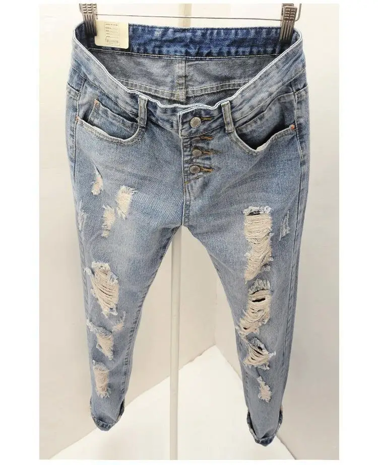Jeans For Women New Fashion Summer Style Women Jeans Loose Holes Denim Harem Pants In Jeans From Women S Clothing Accessories
