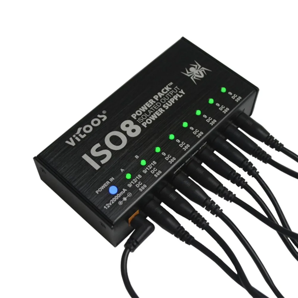 

ISO8 Isolated Output Power Supply Mute Noise-reduction Portable Guitar Effects Pedals Power Supply with Multi Way US Plus