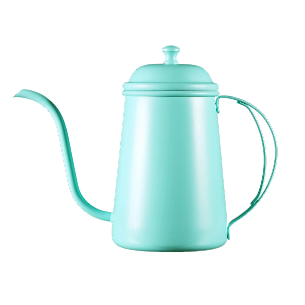 Coffee Pot Stainless Infuser Hand Drip Narrow Spout Kettle 700ml Mint Green for Blooming and Leaf Tea as Teakettle