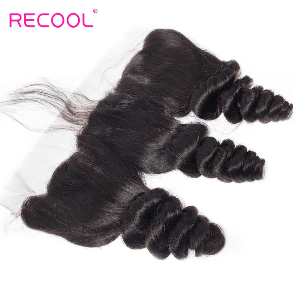 Recool HD прозрачное кружевное фронтальное закрытие 8-22 дюймов Remy Бразильские свободные волнистые швейцарские кружевные человеческие волосы кружевное лобовое закрытие