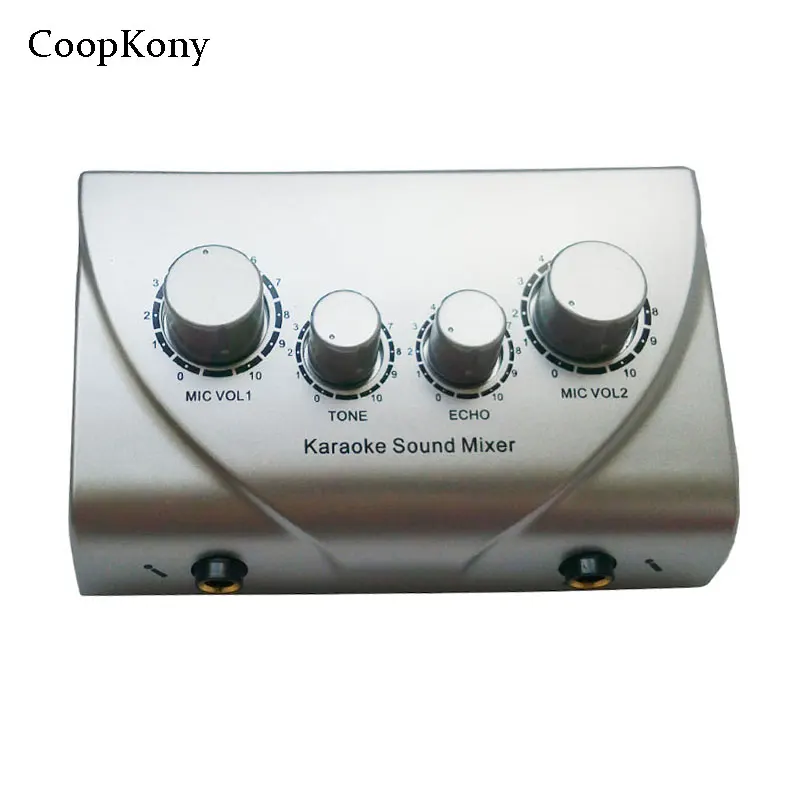Coopkony Mini Karaoke Microphone Sound Mixer Dual Mic