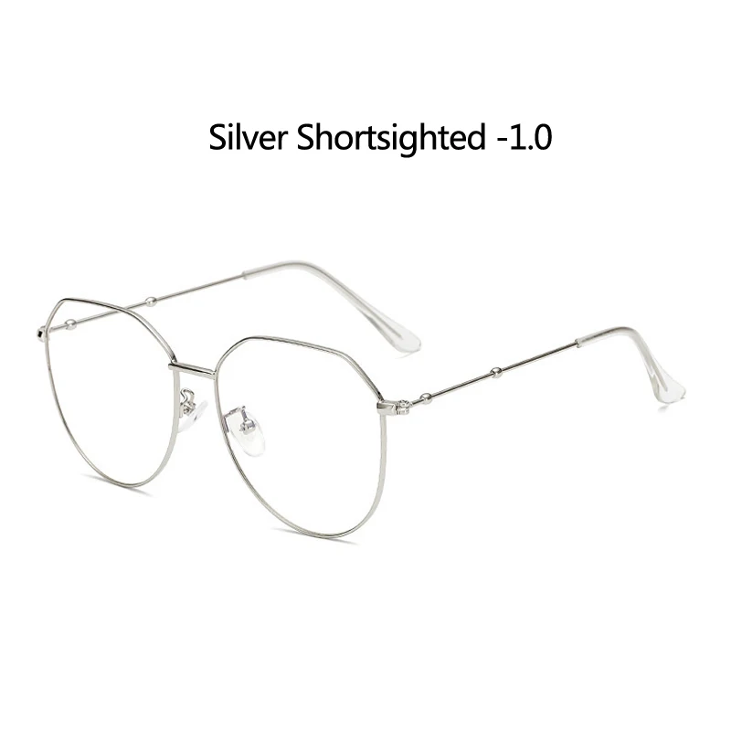 Zilead ретро металл полигон Fnished близорукость очки для женщин и мужчин четкие близорукие очки дальнозоркость очки - Цвет оправы: silver myopia 1.0