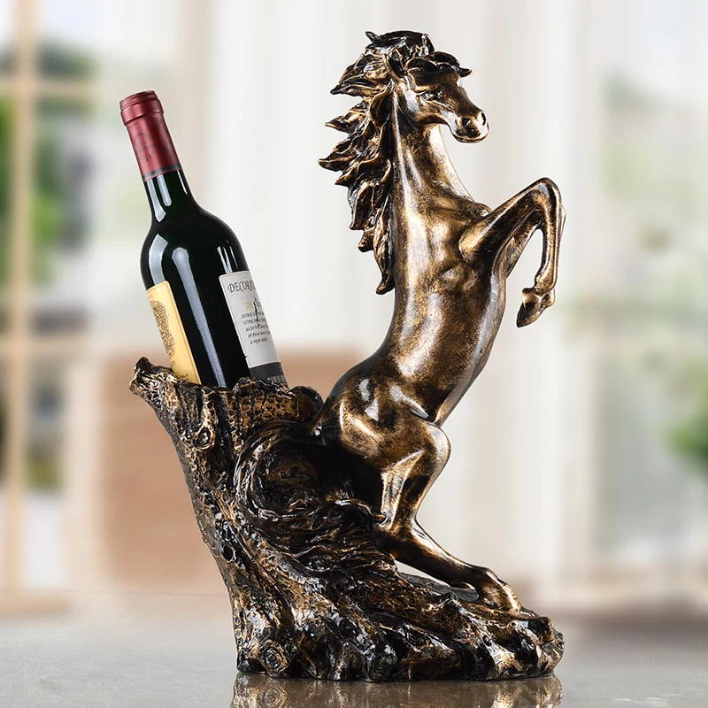 Decorative Wine Bottle Holders Amusing Wild Horse Statue Wine Bottle Stand Decorative Resin Bronco Design Inspiration Decorative Wine Bottle Holders Beauteous Wild Horse Statue Wine Bottle Stand Decorative Resin Bronco Decorating Inspiration