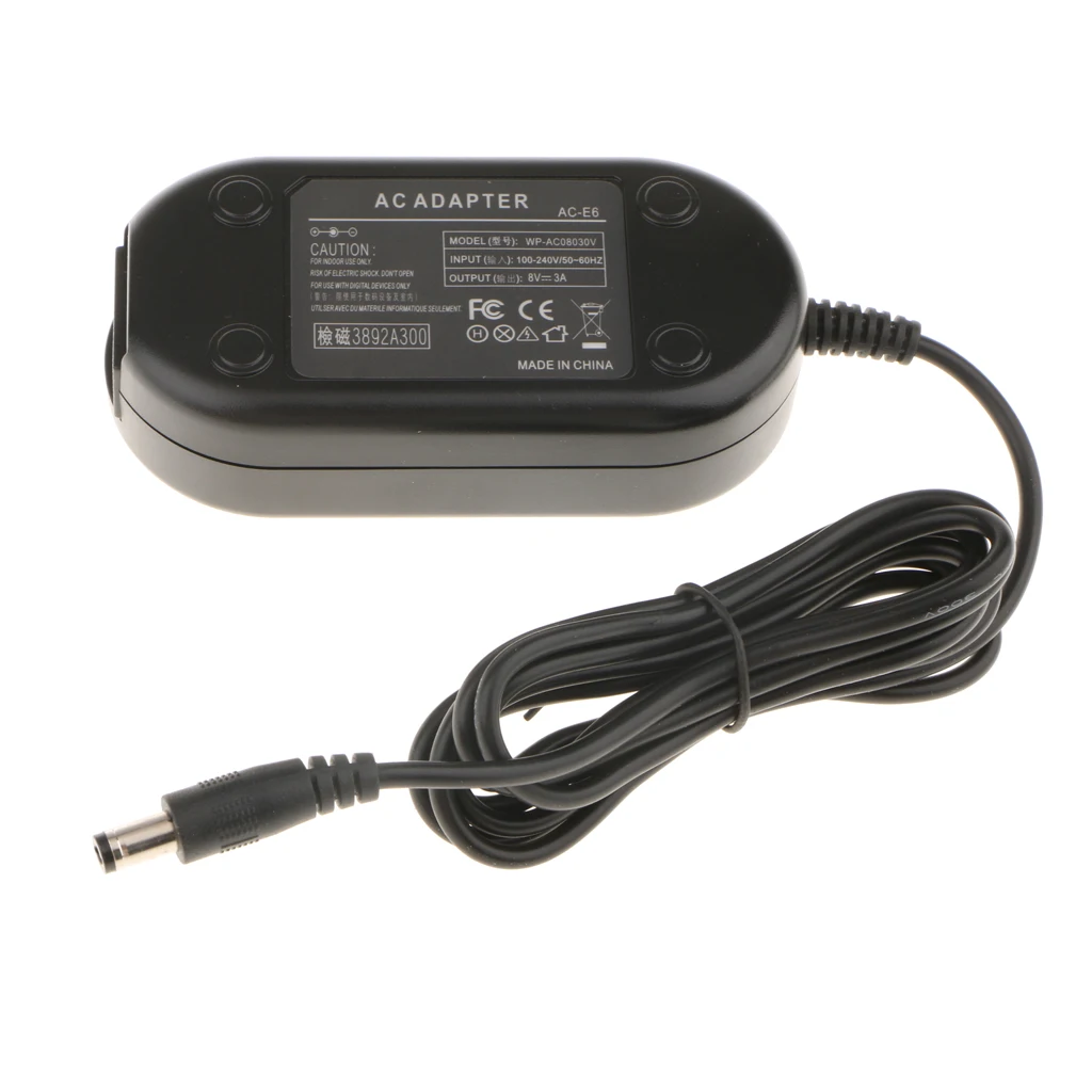ACK-E6 AC Power Adapter + DR-E6 DC Coupler Dummy Battery for Canon EOS 60D 6D 7D 5D Mark II III 5D2 5D3 Camera