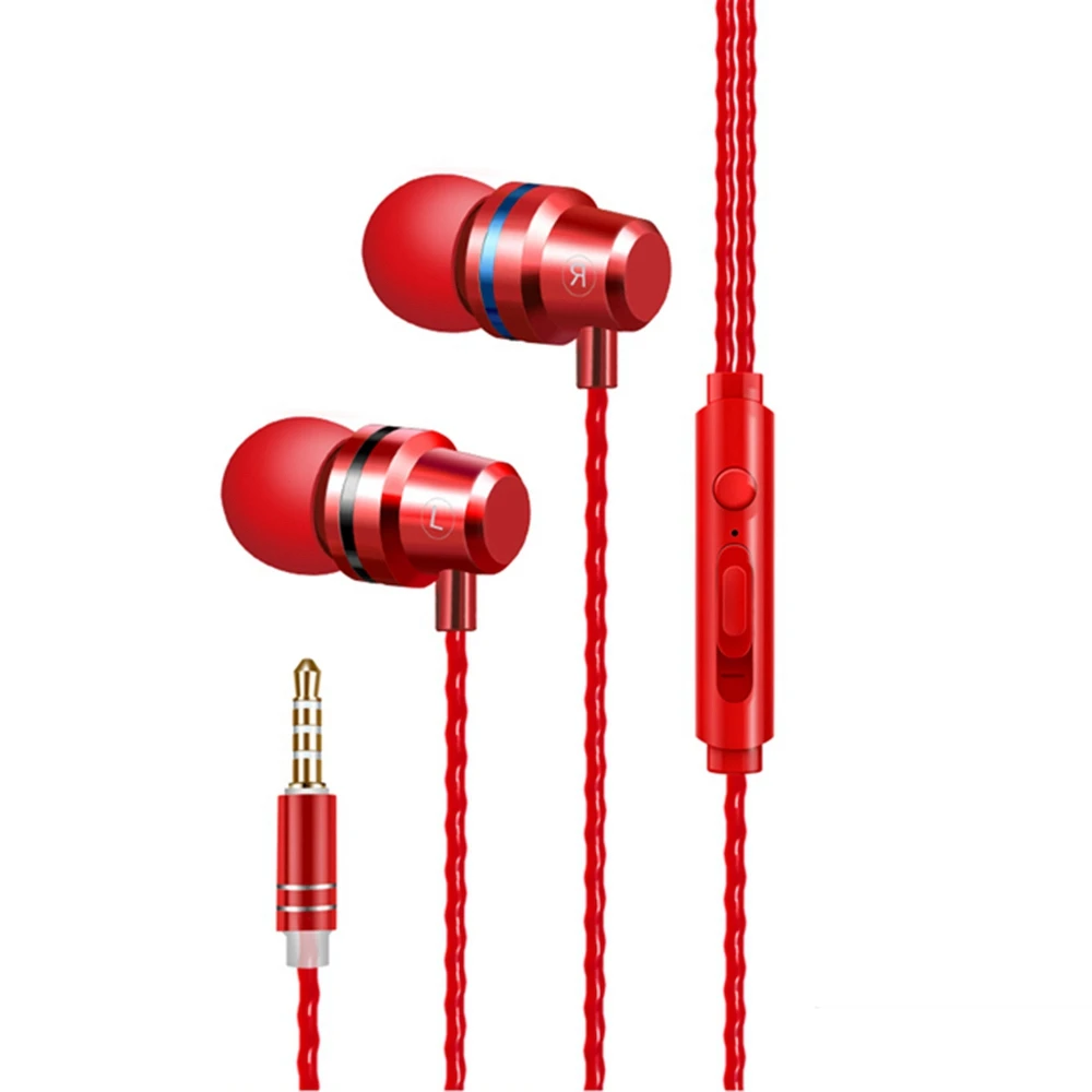 Стерео бас наушники с микрофоном Проводная игровая гарнитура для samsung Xiaomi huawei ПК телефонов наушники fone de ouvido - Цвет: Red