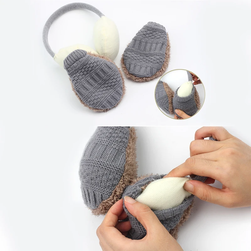 Winter Warm Earmuffs Knitted Children Ear Muffs For Boy Earmuffs For Girls Baby Gift Ear Warmers,Pink