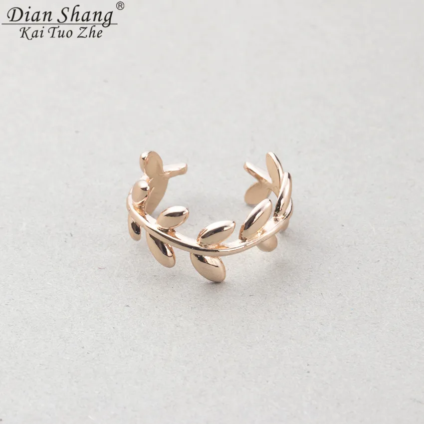 

Women's Fashion Rose Gold Promise Olive Leaf Band Adjustable Open Finger Ring Wedding Jewelry Bridesmaid Gifts Anillos Sujer