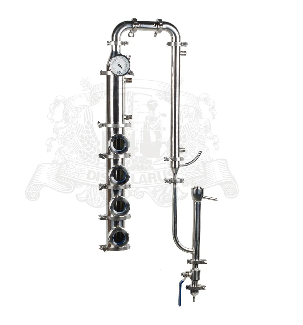 

Home column for distillation. 4 " stainless 304. 4 pcs bubble plates. Distillator.