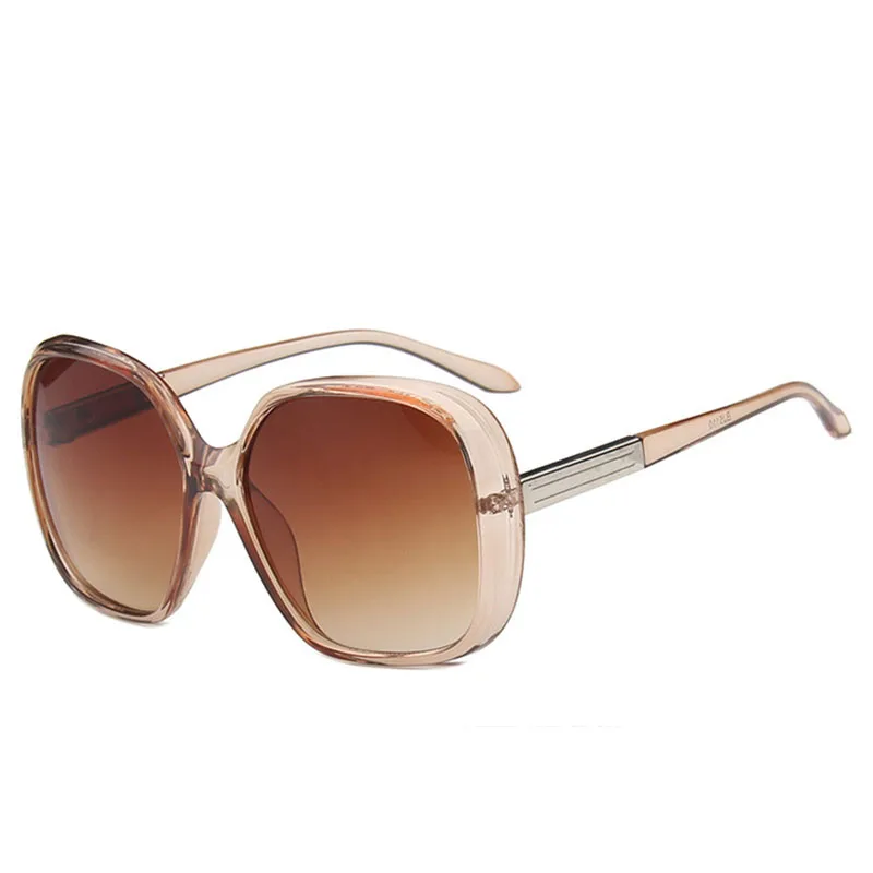 LeonLion, модные солнцезащитные очки с большой оправой, женские, брендовые, дизайнерские, градиентные линзы, для путешествий, солнцезащитные очки, UV400 Oculos De Sol Gafas - Цвет линз: Champagne Tea