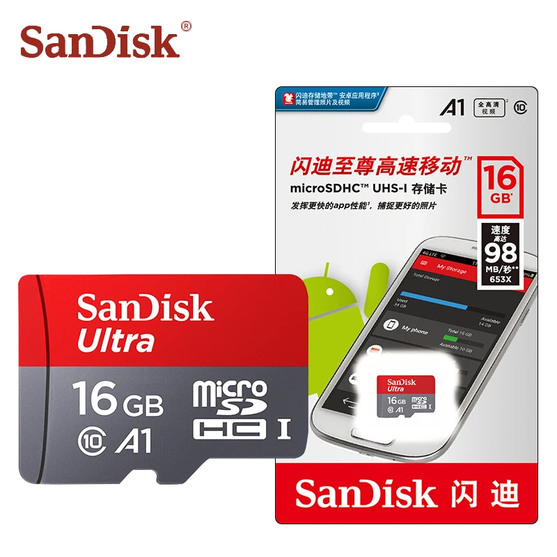 SanDisk microsd карты 128 Гб TF A1 64 tarjeta micro sd 32 16 флэш памяти класс 10 карта Бесплатный