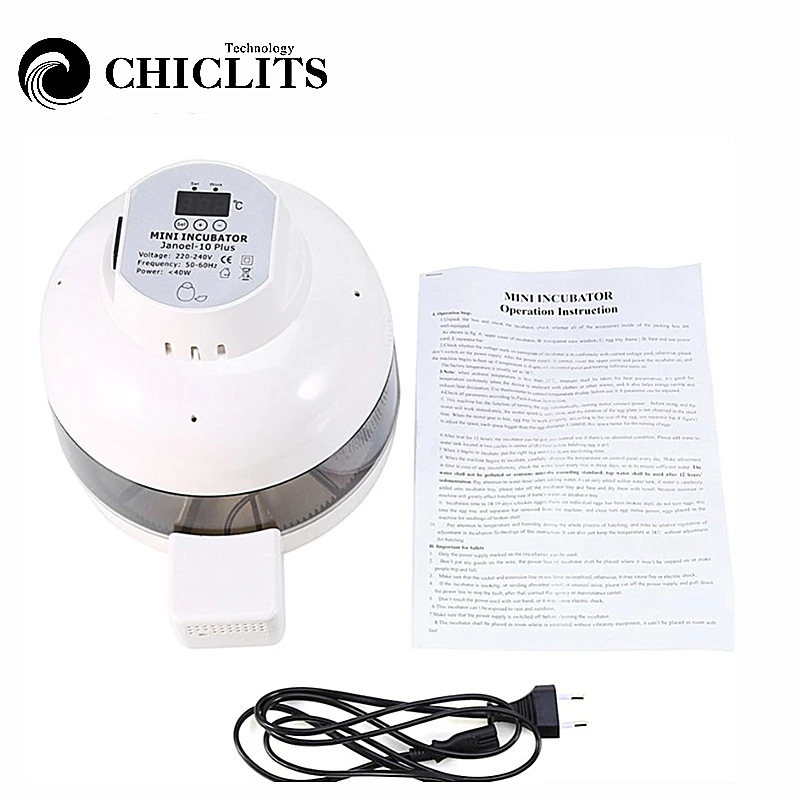 Mini Egg Incubator Automatically Turn Eggs For Chicken Duck Birds EU Plug 10 Eggs Automatic Incubator Chicken Hatching 220-240V Mini Egg Incubator Automatically Turn Eggs For Chicken Duck Birds EU Plug 10 Eggs Automatic Incubator Chicken Hatching 220-240V