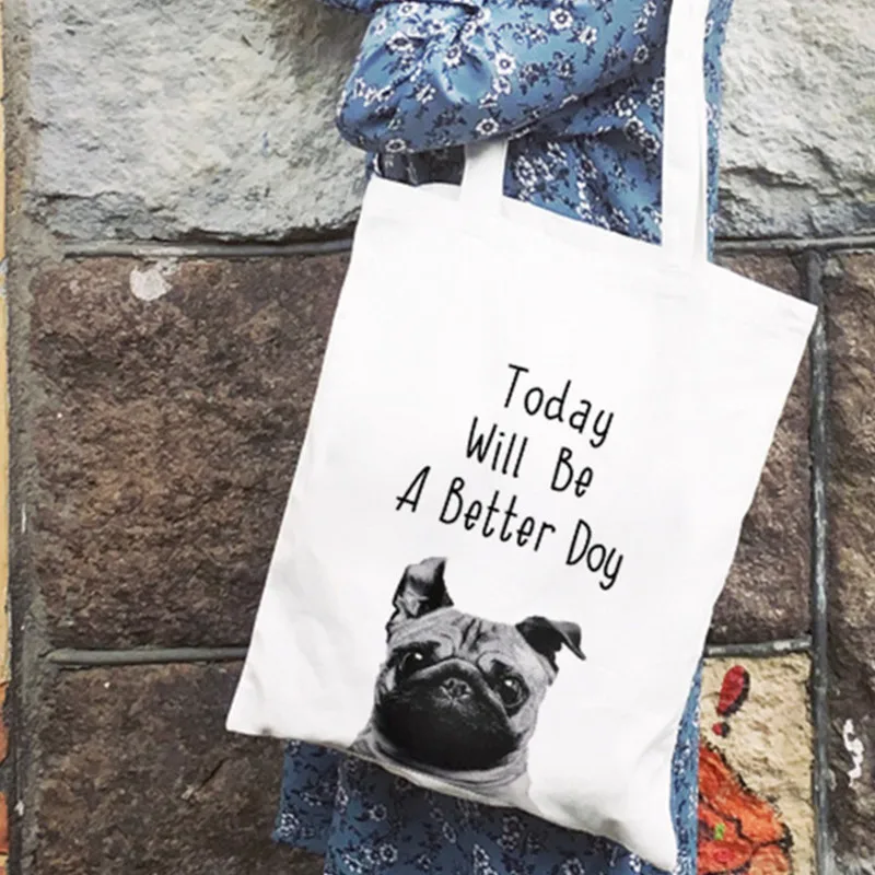 

Little girl stick figure print pattern one shoulder student hand bag college wind green cartoon print shopping bag