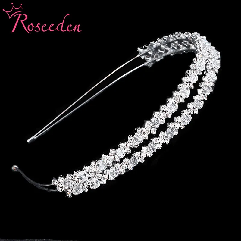 

Clear Rhinestone Bridal Crowns Handmade Tiara Bride Wedding Diadem Queen Crown Wedding Hair Accessories RE3187