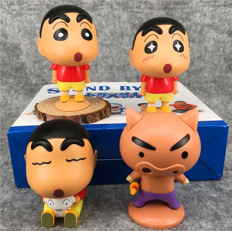 

1Set 4pcs 10CM Crayon Shin-chan Anime Action Figure Model Cup PVC Cartoon Figures collection Toys New Unisex XMAS Gifts