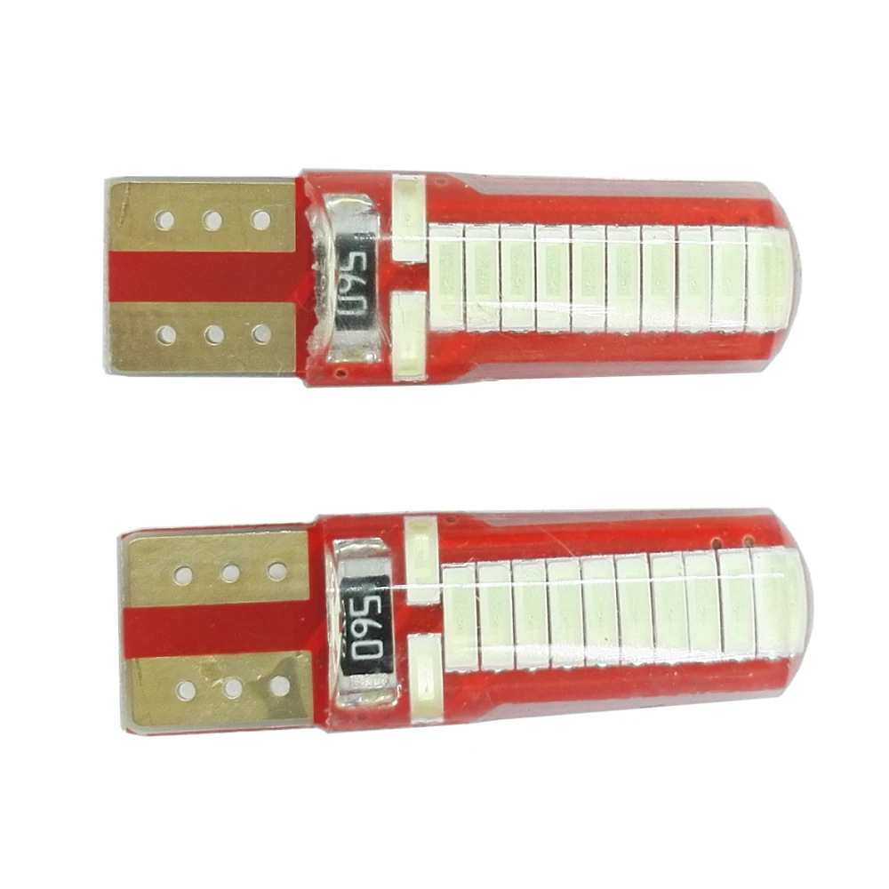 ECAHAYAKU 2 шт. белый красный синий Canbus Error Free T10 4014 24SMD светодиодный клиновидный