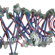 50 шт. DC5V TLS3001 светодиодный пиксельный узел, IP68 Номинальная; RGB провода, квадратного типа; 4096 Серая шкала; заполнение эпоксидной смолой