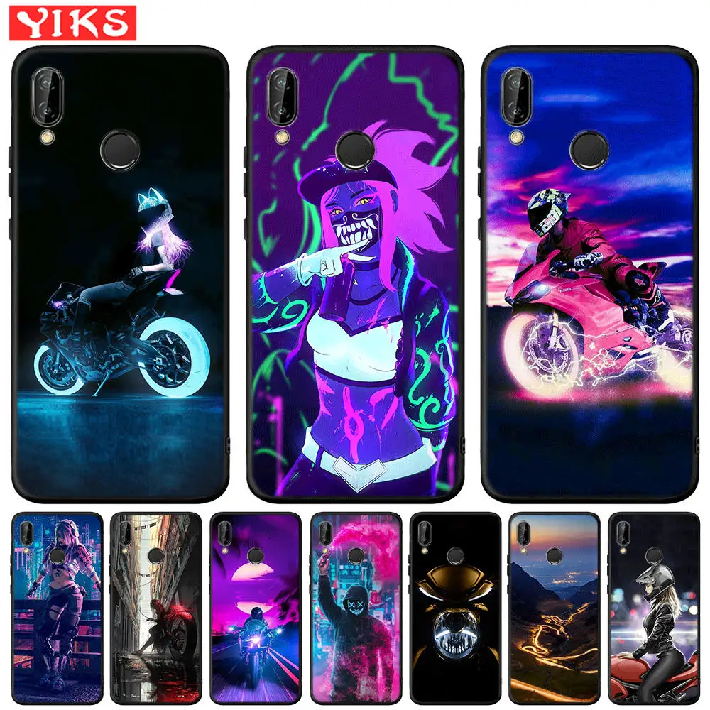 

Fashion City Street Motorcycle Case Coque For Huawei Mate 10 20 P8 P9 P10 P20 P30 Lite Plus Pro 2017 Silicone Cases Cover Fundas