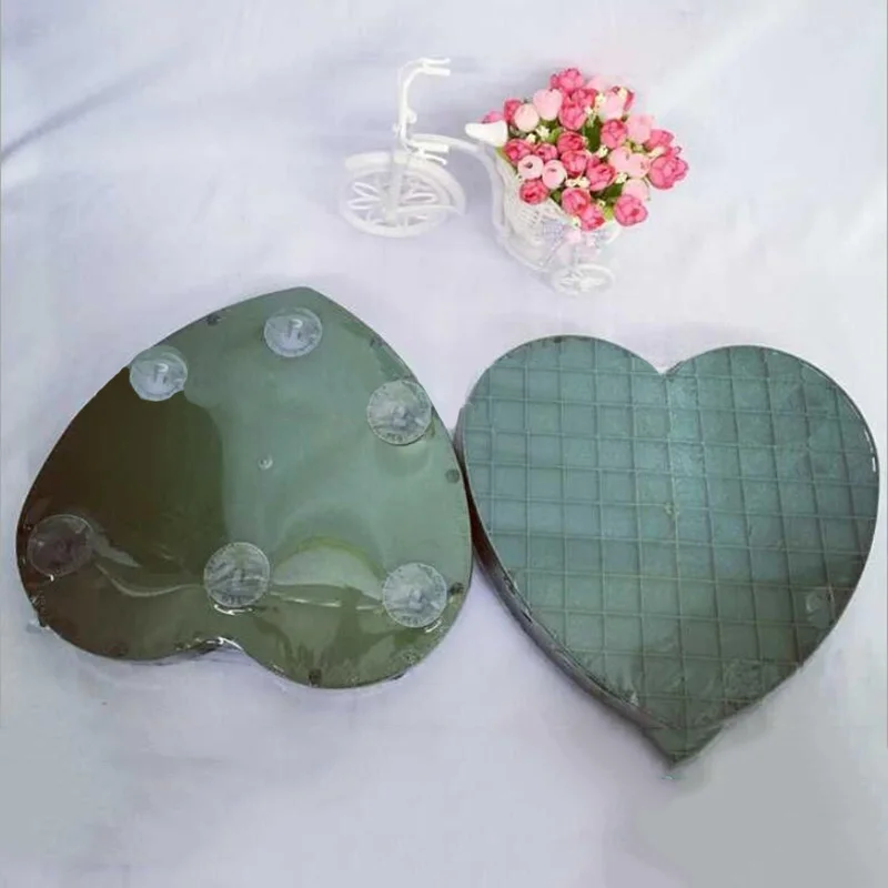 Горячая Пластик в форме сердца цветок полимерной глины на палке с машинкой