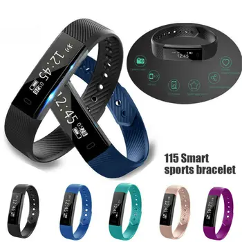 

ID115 Bluetooth Smart Bracelet Watch Wristband Pedometer Sport Fitness Tracker 3E20