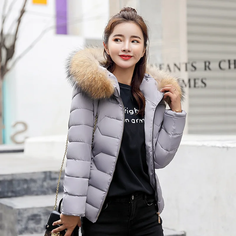 Le Parkas Hiver bleu Capuchon À Nouvelle blanc Cothes Rembourré Court gris Manteau Mode Dames Veste Mince Coton Bas Pink 6817 noir Vers AE7BZxqE