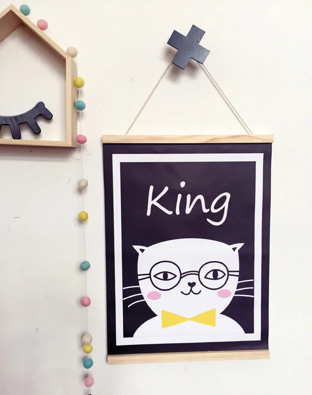  Nordic Style Kids Rom Decor Wooden Frame Poster Never Grow Up Wall Decor Poster For Kids Room Scand
