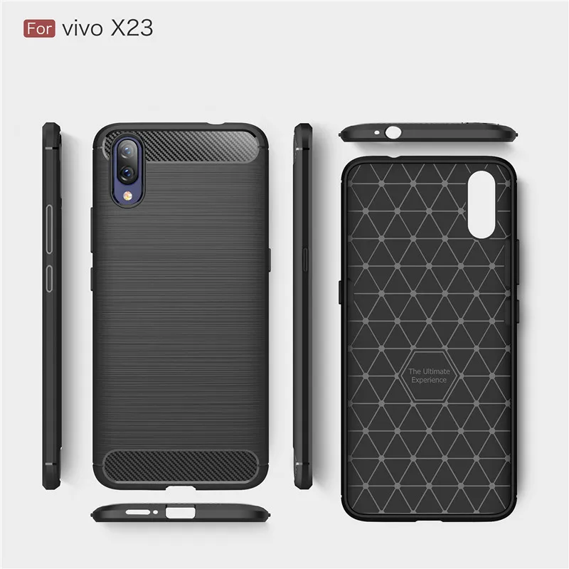 Чехол для телефона из углеродного волокна ViVo X23 мягкий чехол накладка ТПУ прочный
