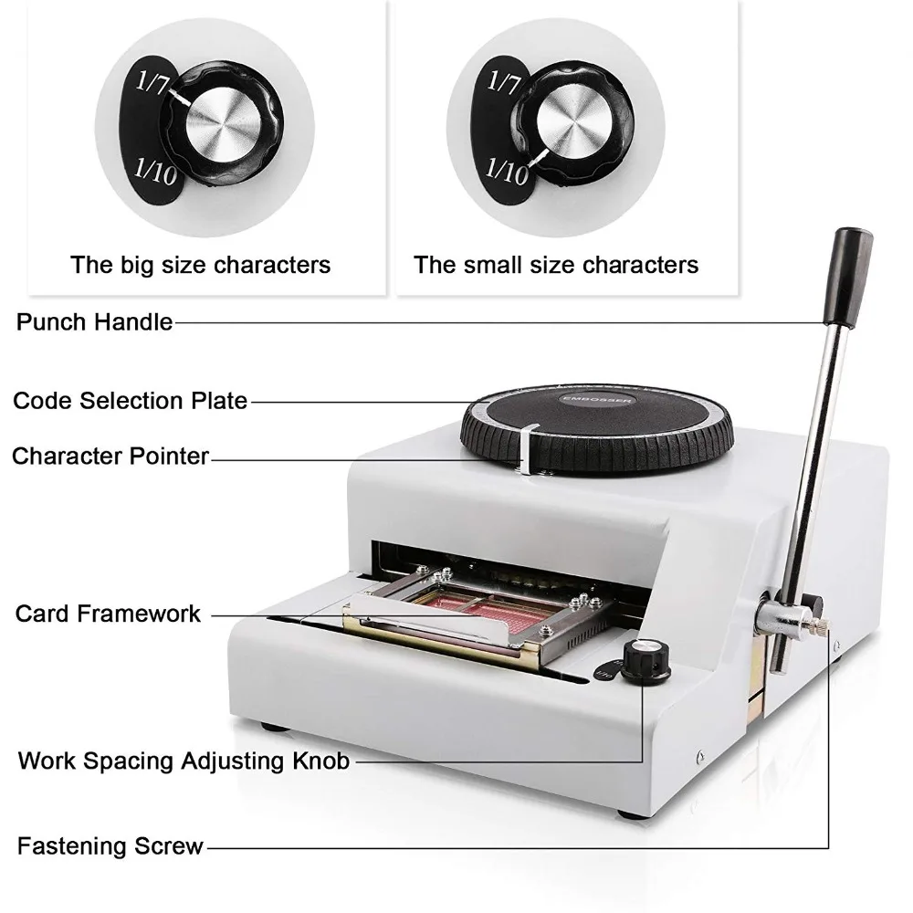 

USA FREE SHIPPING Embosser 72 Character Card Embossing Machine