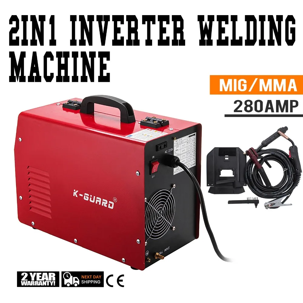 

NEW Vevor Welder 280 Amp MIG MAG MMA Gas Gasless Welding Machine Portable Tool
