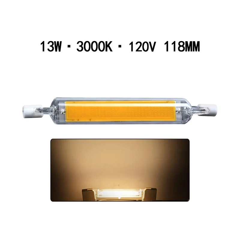 Cob r7s led 118 мм 110 в 120 в 220 в 230 В 13 Вт ламповый стеклянный светильник, лампа для замены галогенов Bombillas Lamparas