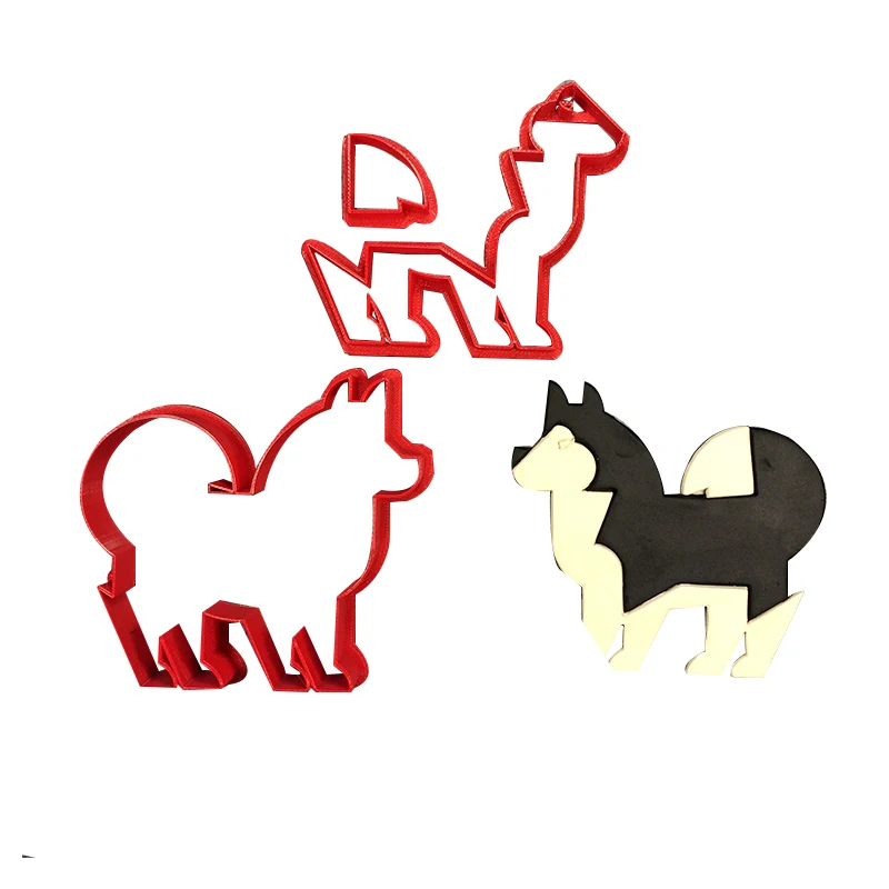 

Cute Animal Husky Guine Cookie Cutter Custom Made 3D Printed Dog Boston Doge Biscuit Cookie Set Tools Cake Decoration Tools
