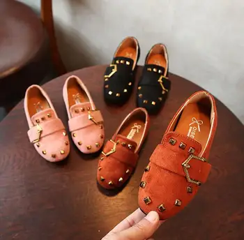 

2019 spring new children's suede high heels bow ruffle girls princess single shoes Korean girls kids casual cloth shoes