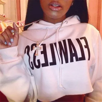 

NEW Brand Women FLAWLESS Crop Hoodie Sweatshirt Jumper Sweatershirts Pullover Tops Coat Cheap