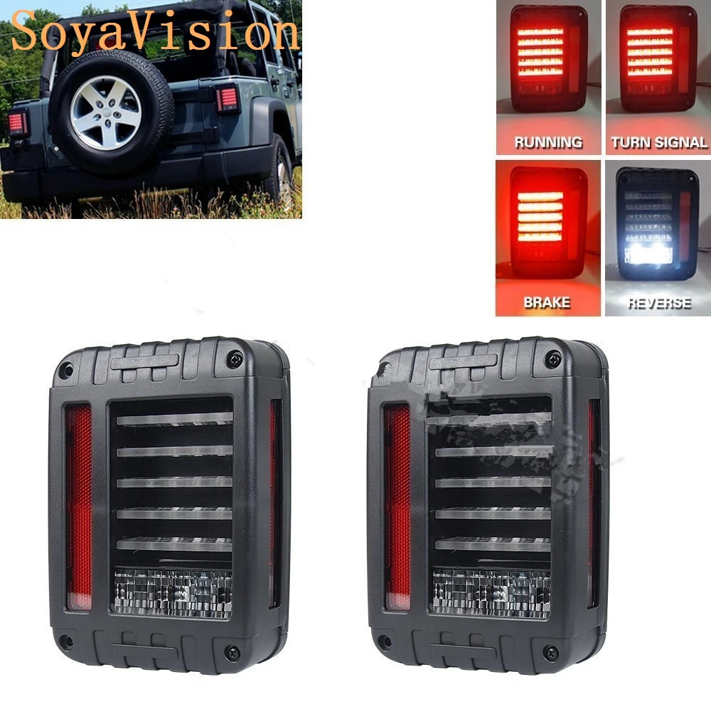 For Jeep JK Wrangler 2007-2016 LED Brake Reverse Parking Backup Tail Lights Kit Daytime Running Lights,Pair