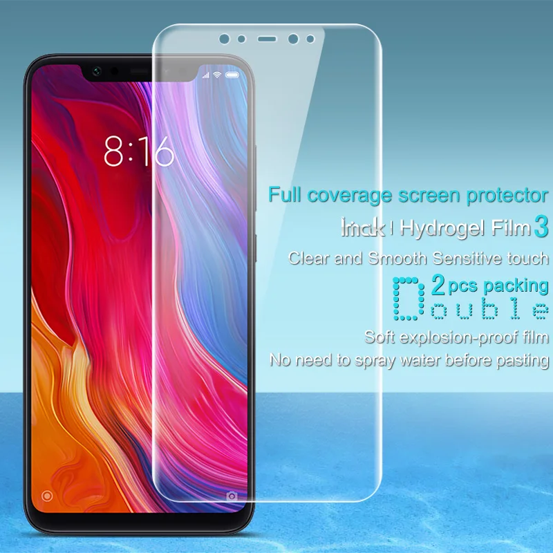 Для Xiaomi Mi 8 назад пленка iMAK гидрогель III охвата мягкие Защитная для Экран