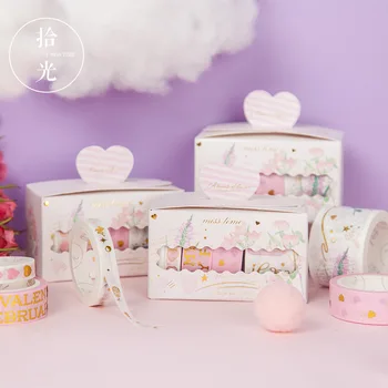 

5 Pcs/pack Wedding Pary Valentine Day Washi Tape Diy Decoration Masking Tape Label Sticker Stationery
