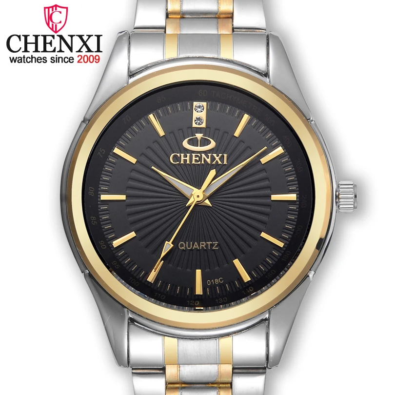 

CHENXI Brand Casual Stainless Steel Luxury Watch Men buiness Golden Clock Quartz Male Wristwatch best gift relogio masculino