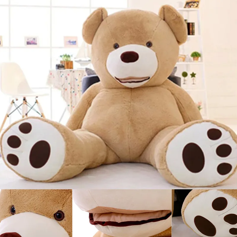 200cm-New-Teddy-bear-skin-Giant-Luxury-Plush-Extra-Large-Teddy-Bear-cost-Dark-Brown-Light