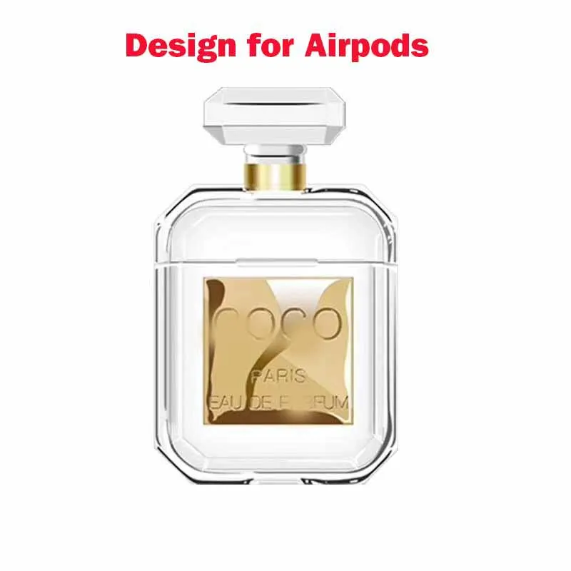 

Luxury Brand Transparent perfume bottle Silicone Bluetooth Wireless Earphone Case For Apple AirPods Headset