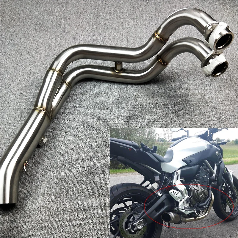 

MT-07 MT07 FZ07 Motorcycle Exhaust Muffler Mid Connect Refit Motorbike Middle Pipe Exhaust Case For Yamaha FZ-07 2014 2015 2016