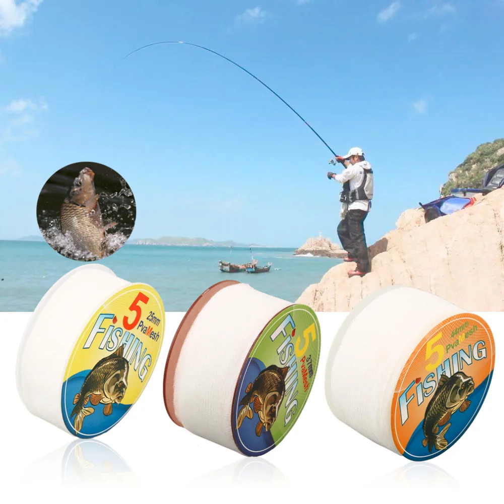 

2016 Hot Strong and Durable 5 Meter White PVA Carp Fishing Mesh Universal Refill Stocking Rig Bait Bags 25/37/44mm