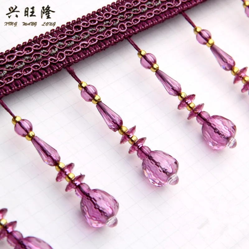 

XWL 11M Bead Balls Curtain Lace Trims Tassel Edge Decor DIY Sewing Sofa Stage Lamp Decorative Lace Ribbon Curtain Accessories
