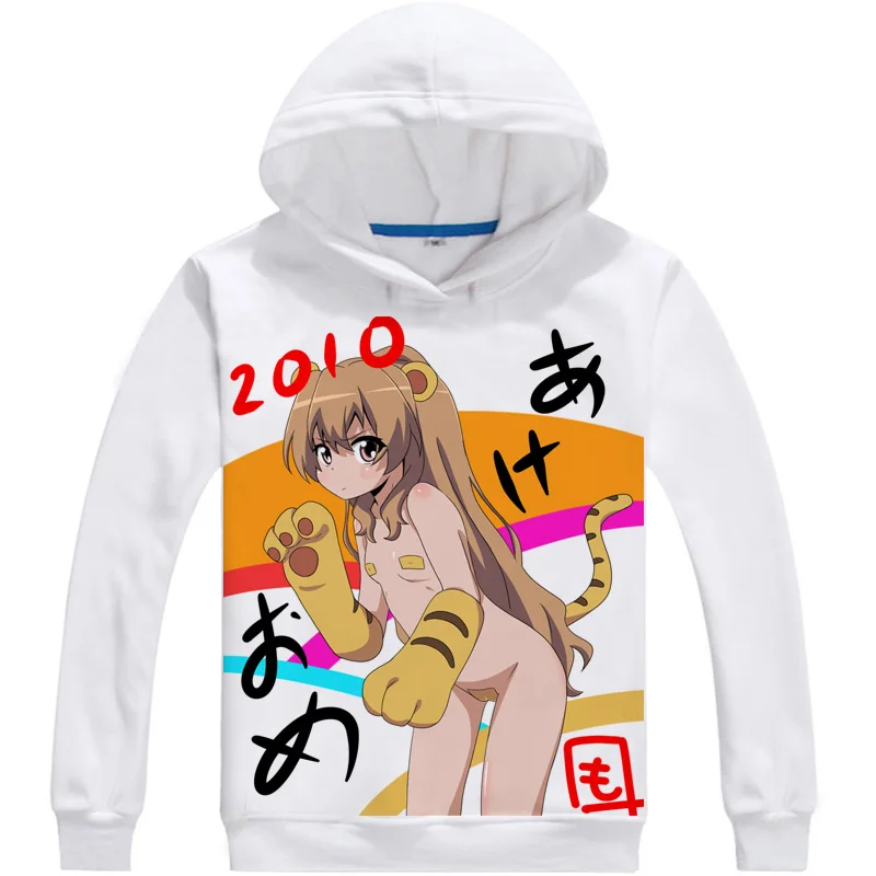 

rxLzoon Spring&Autumn Toradora Hoodie Anime Taiga tora Cosplay white hoodies Cute Sweatshirts Japanese Cartoon Fans