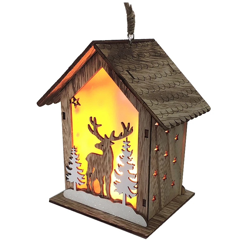

Rustic Winter Forest Design Wooden House for Christmas Tree Decoration