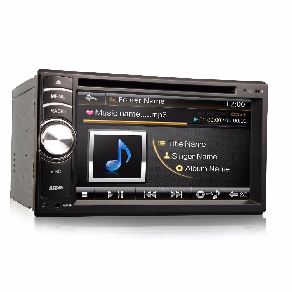 Eonon 6.2'' 2 DIN Car DVD Player Steering Wheel Control Touch Screen