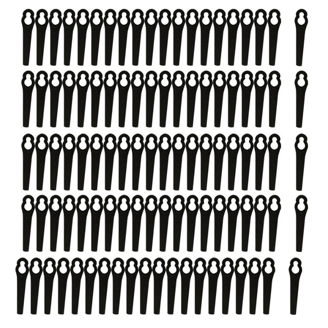 100Pcs/lots Plastic Replacement Blade Fits For Cordless Grass Trimmer Black New